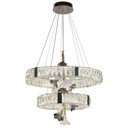 Candelabro suspenso de cristal LED com regulação LED/70W/230V 3000-6500K + controlo remoto