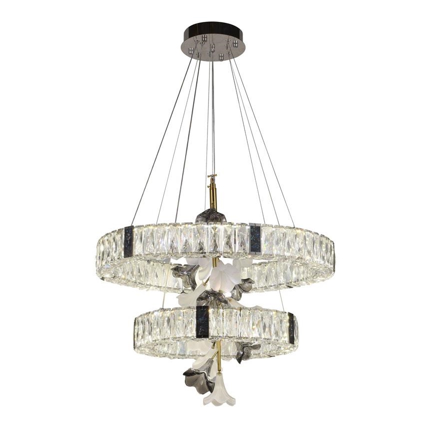 Candelabro suspenso de cristal LED com regulação LED/70W/230V 3000-6500K + controlo remoto
