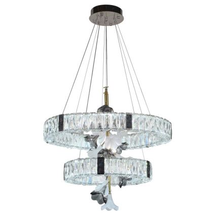 Candelabro suspenso de cristal LED com regulação LED/70W/230V 3000-6500K + controlo remoto