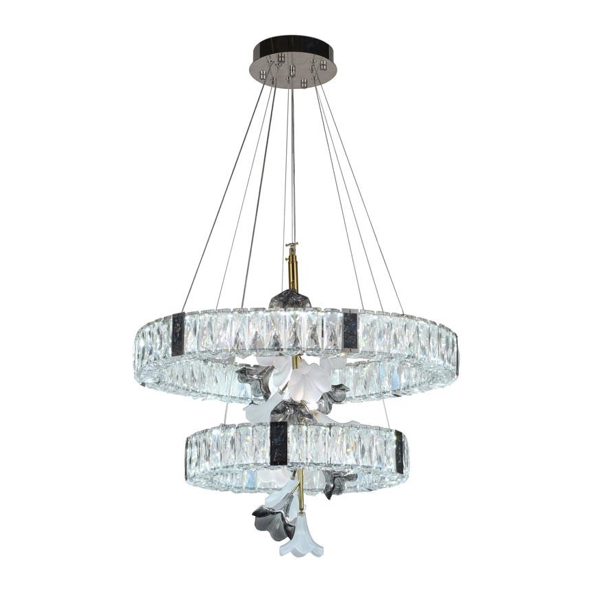 Candelabro suspenso de cristal LED com regulação LED/70W/230V 3000-6500K + controlo remoto