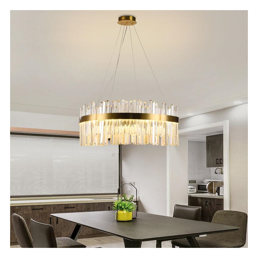 Candelabro suspenso de cristal LED com regulação LED/80W/230V 3000-6500K + controlo remoto
