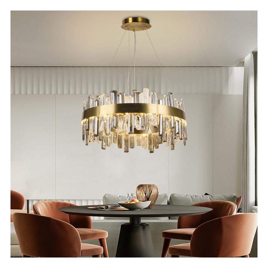 Candelabro suspenso de cristal LED com regulação LED/80W/230V 3000-6500K + controlo remoto