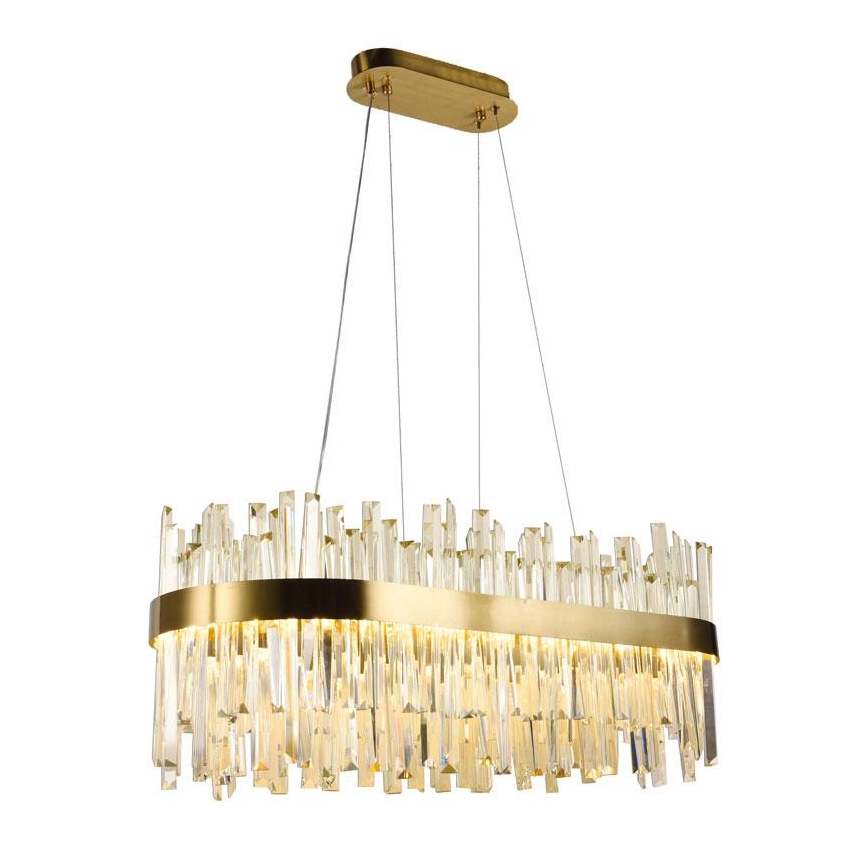 Candelabro suspenso de cristal LED com regulação LED/90W/230V 3000-6500K + controlo remoto