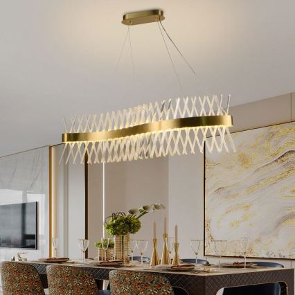Candelabro suspenso de cristal LED com regulação LED/95W/230V 3000-6500K + controlo remoto