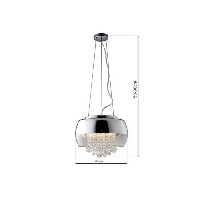 Candelabro Suspenso de Cristal LED LUNA 1xE14/40W/230V
