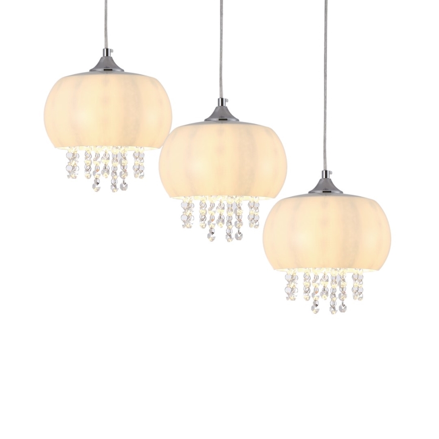 Candelabro Suspenso de Cristal LED NOVA 3xE14/40W/230V