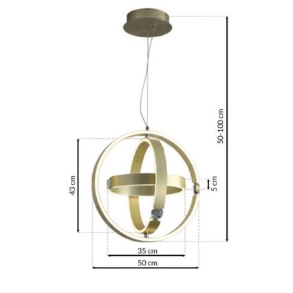 Candelabro suspenso de cristal LED SIRIUS LED/80W/230V
