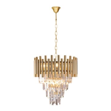 Candelabro suspenso de cristal MADISON 9xE14/40W/230V dourado