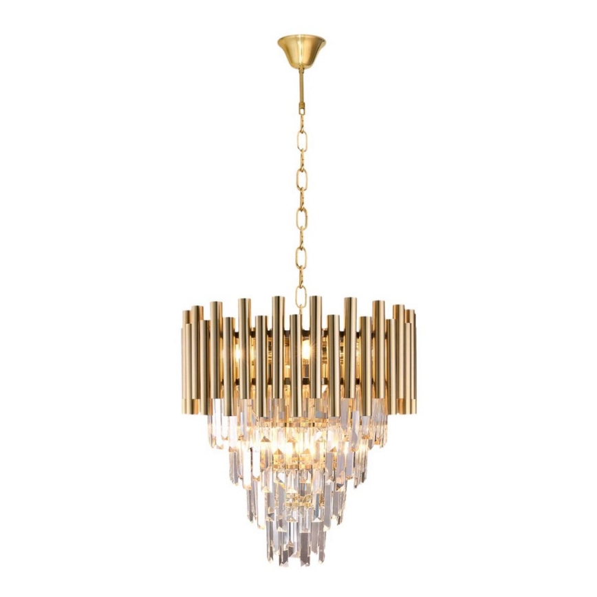 Candelabro suspenso de cristal MADISON 9xE14/40W/230V dourado
