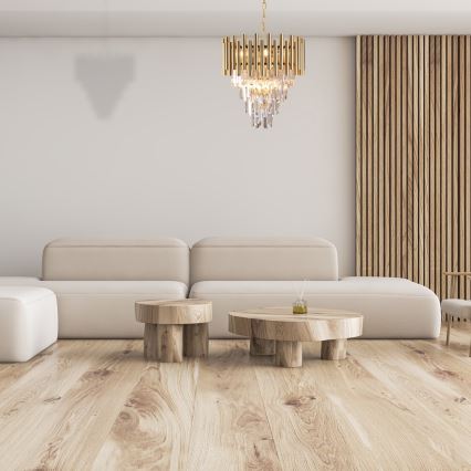 Candelabro suspenso de cristal MADISON 9xE14/40W/230V dourado