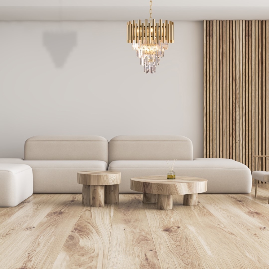 Candelabro suspenso de cristal MADISON 9xE14/40W/230V dourado
