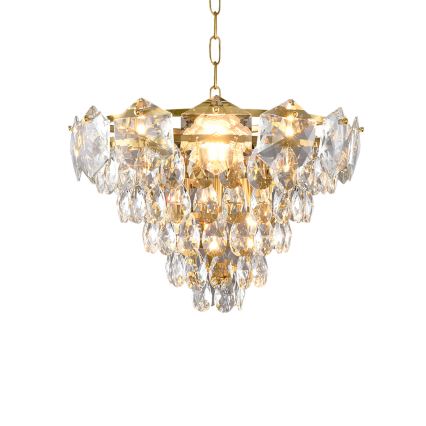 Candelabro Suspenso de Cristal SELENA 6xE14/40W/230V Dourado