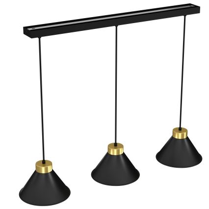 Candelabro suspenso DEMET 3xE27/60W/230V preto/dourado