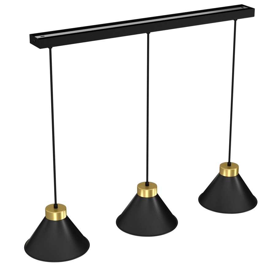 Candelabro suspenso DEMET 3xE27/60W/230V preto/dourado