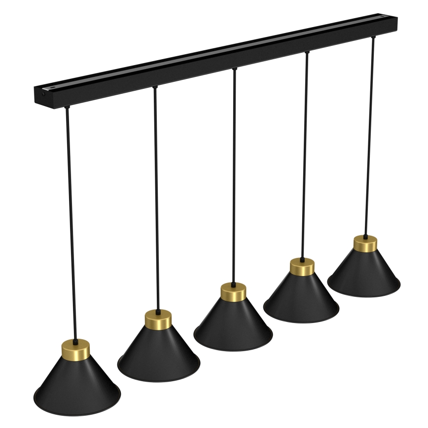 Candelabro suspenso DEMET 5xE27/60W/230V preto/dourado