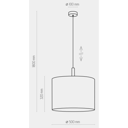 Candelabro suspenso DEVA 1xE27/25W/230V branco