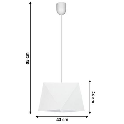 Candelabro suspenso DIAMENT 1xE27/60W/230V branco