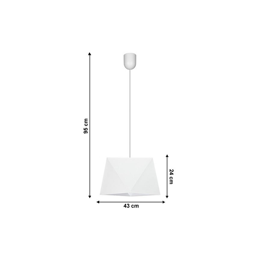 Candelabro suspenso DIAMENT 1xE27/60W/230V branco