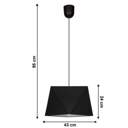 Candelabro suspenso DIAMENT 1xE27/60W/230V preto