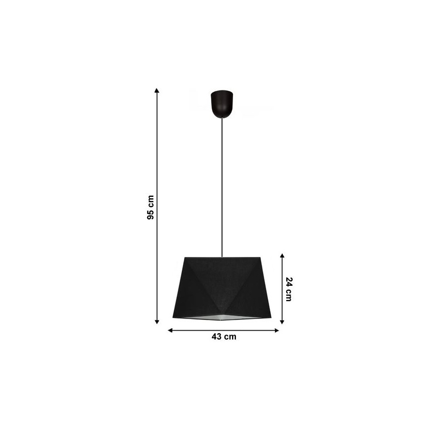Candelabro suspenso DIAMENT 1xE27/60W/230V preto