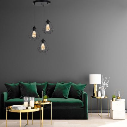 Candelabro suspenso DIAMENT 3xE27/60W/230V