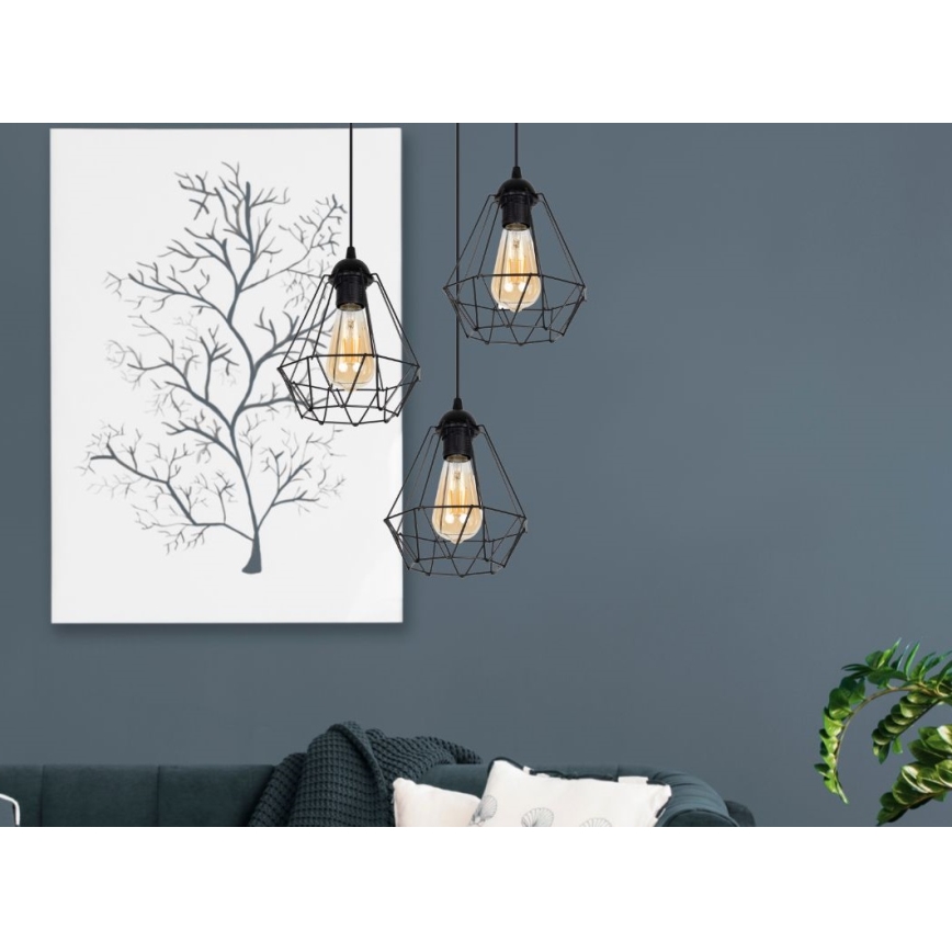 Candelabro suspenso DIAMENT 3xE27/60W/230V