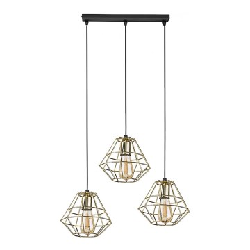 Candelabro suspenso DIAMOND 3xE27/60W/230V dourada