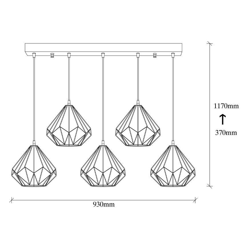 Candelabro suspenso DIAMOND 5xE27/100W/230V