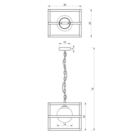 Candelabro suspenso DIEGO 1xE14/40W/230V preto