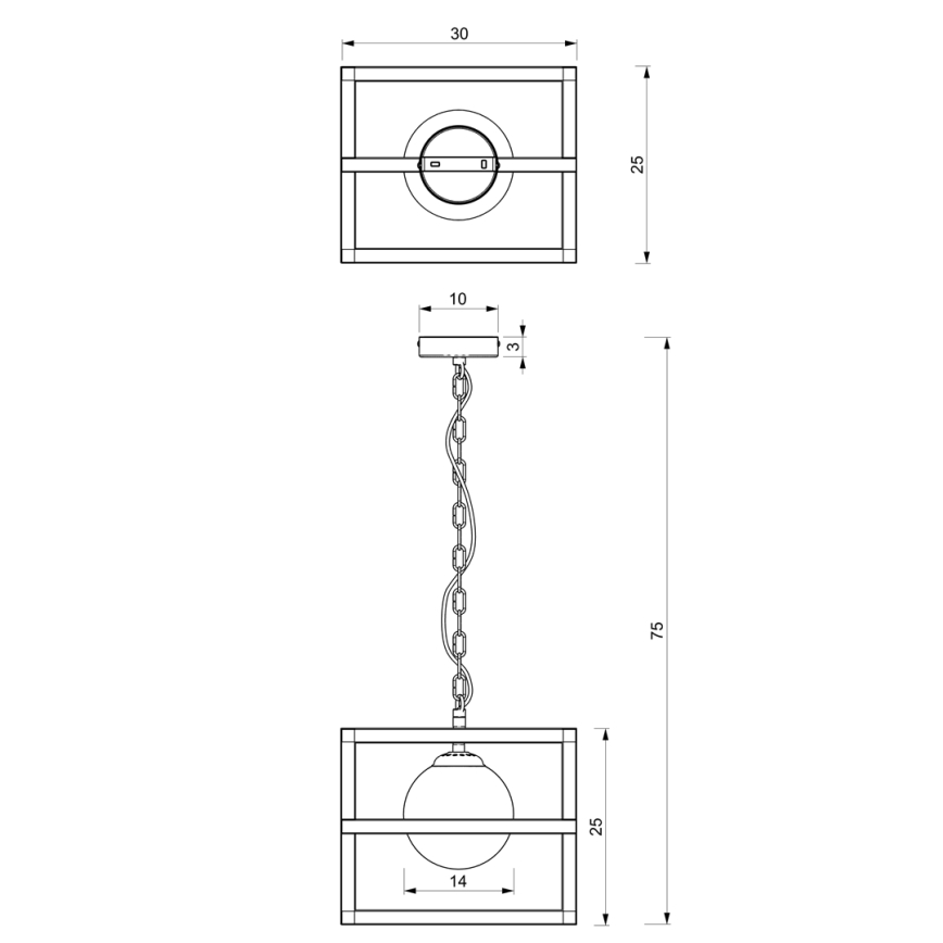 Candelabro suspenso DIEGO 1xE14/40W/230V preto