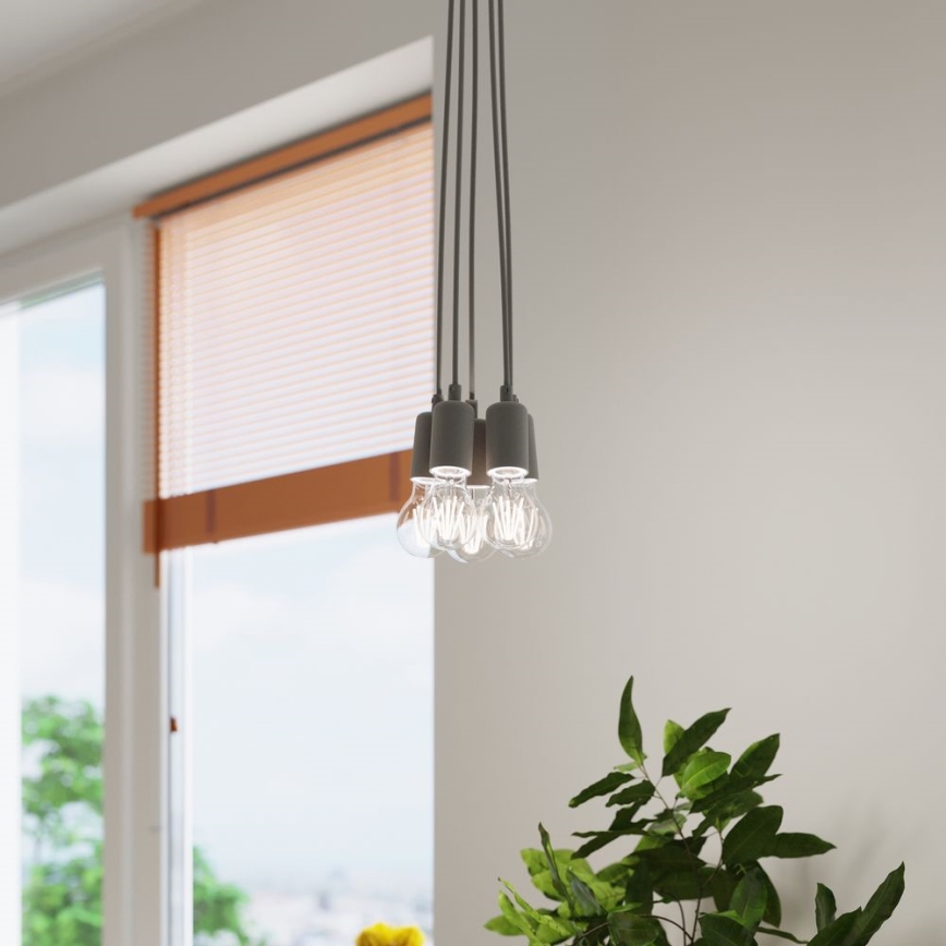Candelabro suspenso DIEGO 1xE27/60W/230V cinzento