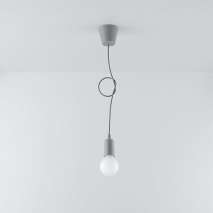 Candelabro suspenso DIEGO 1xE27/60W/230V cinzento