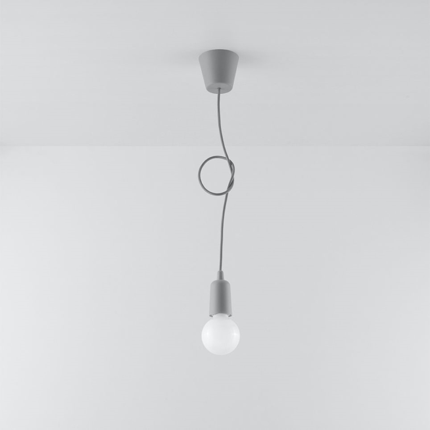 Candelabro suspenso DIEGO 1xE27/60W/230V cinzento