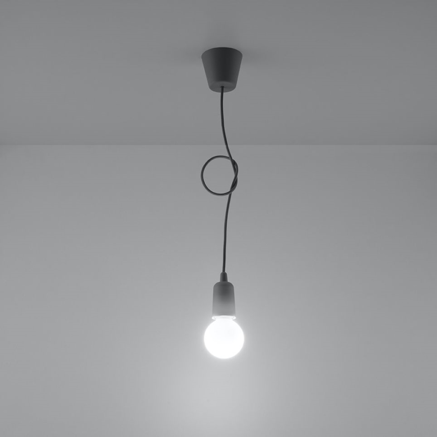 Candelabro suspenso DIEGO 1xE27/60W/230V cinzento