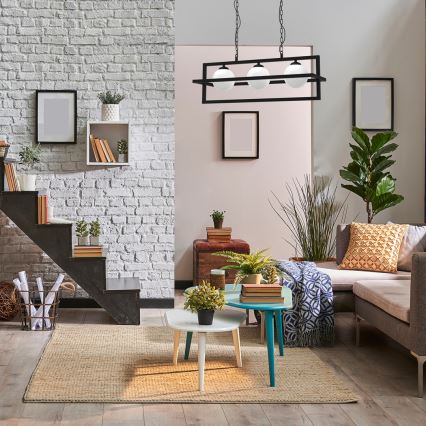 Candelabro suspenso DIEGO 3xE14/40W/230V preto