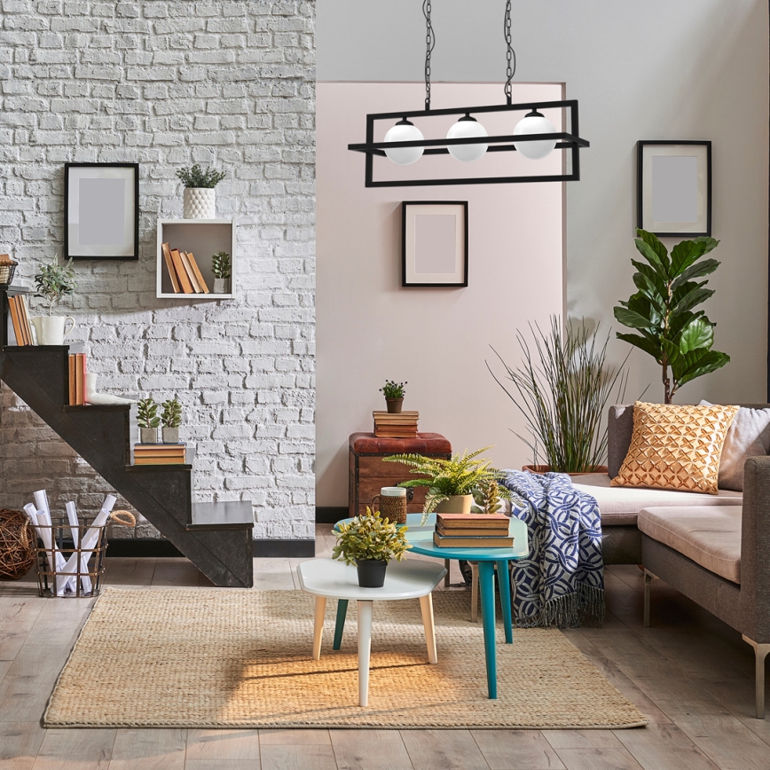 Candelabro suspenso DIEGO 3xE14/40W/230V preto