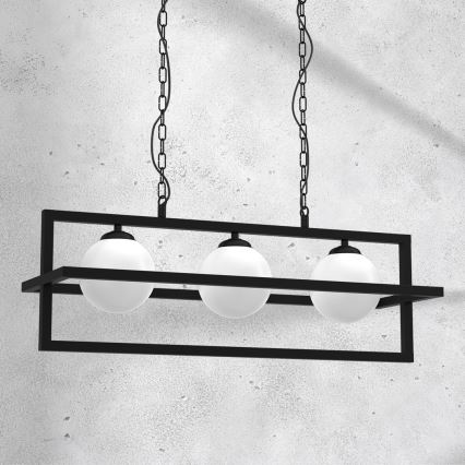 Candelabro suspenso DIEGO 3xE14/40W/230V preto