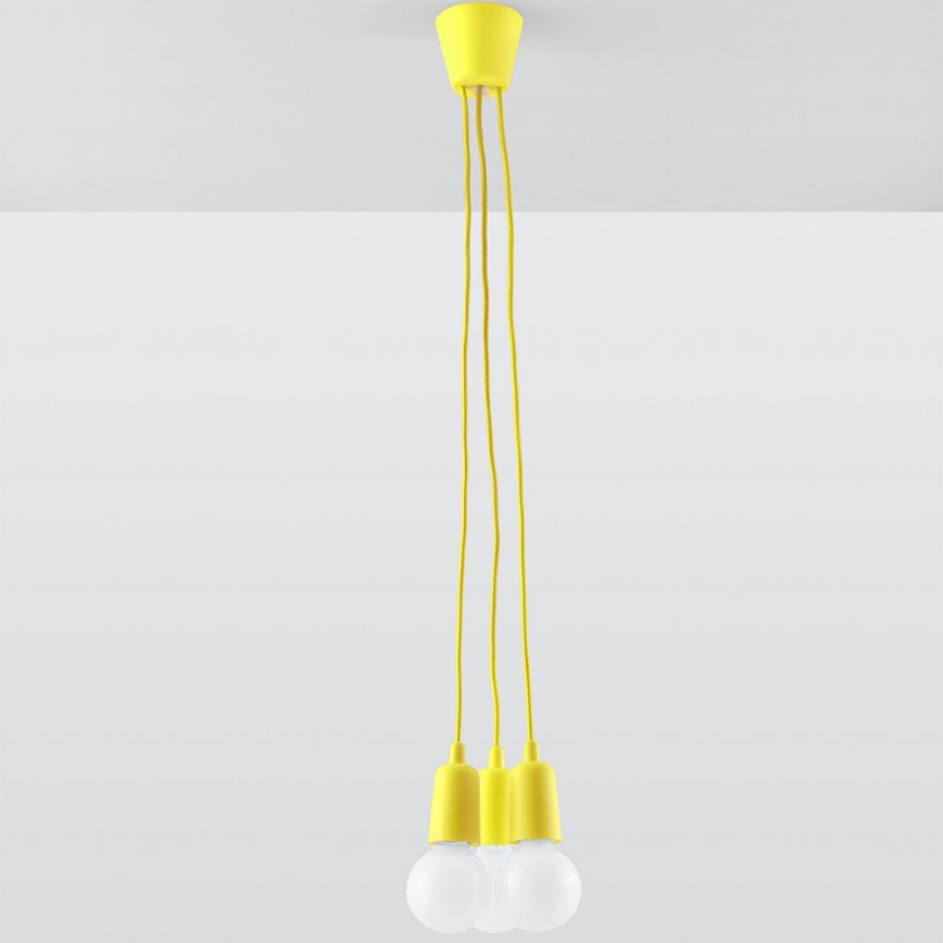 Candelabro suspenso DIEGO 3xE27/60W/230V amarelo