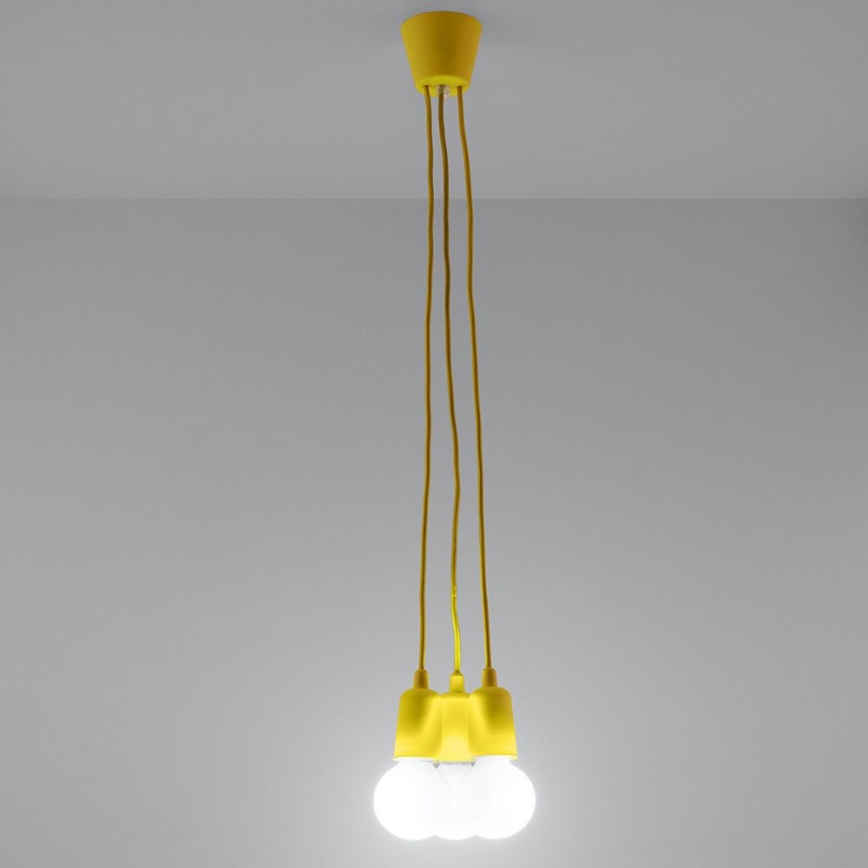 Candelabro suspenso DIEGO 3xE27/60W/230V amarelo