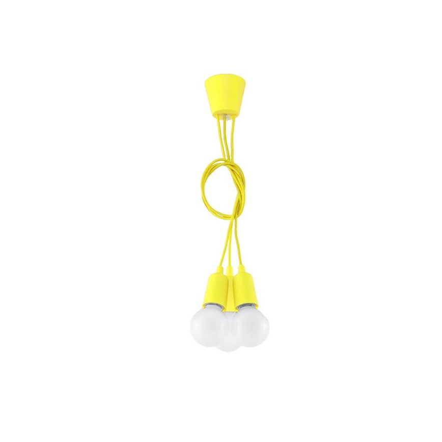 Candelabro suspenso DIEGO 3xE27/60W/230V amarelo