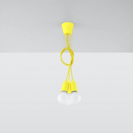 Candelabro suspenso DIEGO 3xE27/60W/230V amarelo