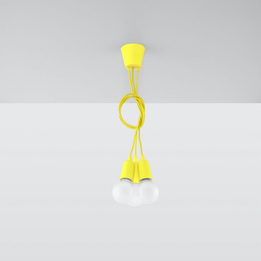 Candelabro suspenso DIEGO 3xE27/60W/230V amarelo