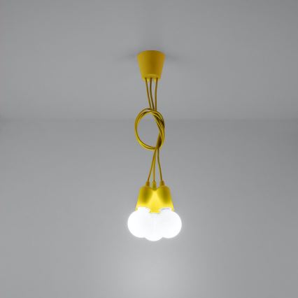 Candelabro suspenso DIEGO 3xE27/60W/230V amarelo