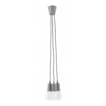 Candelabro suspenso DIEGO 3xE27/60W/230V cinzento