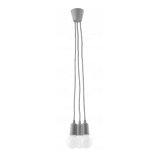 Candelabro suspenso DIEGO 3xE27/60W/230V cinzento