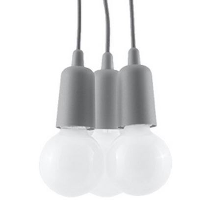 Candelabro suspenso DIEGO 3xE27/60W/230V cinzento