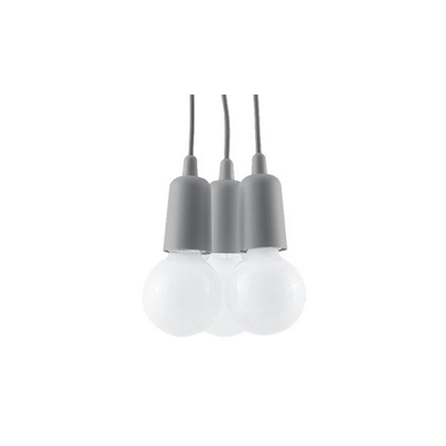 Candelabro suspenso DIEGO 3xE27/60W/230V cinzento