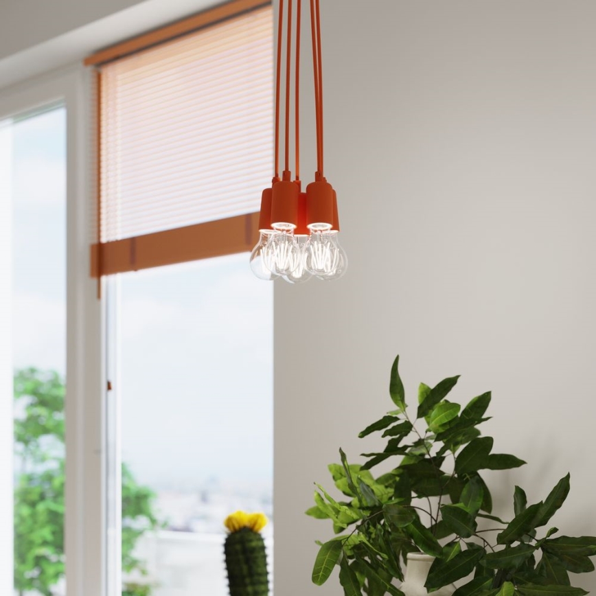 Candelabro suspenso DIEGO 3xE27/60W/230V laranja