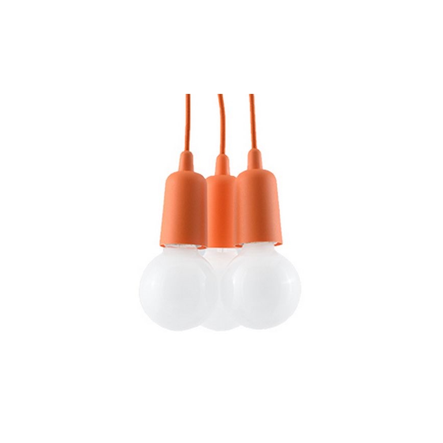 Candelabro suspenso DIEGO 3xE27/60W/230V laranja