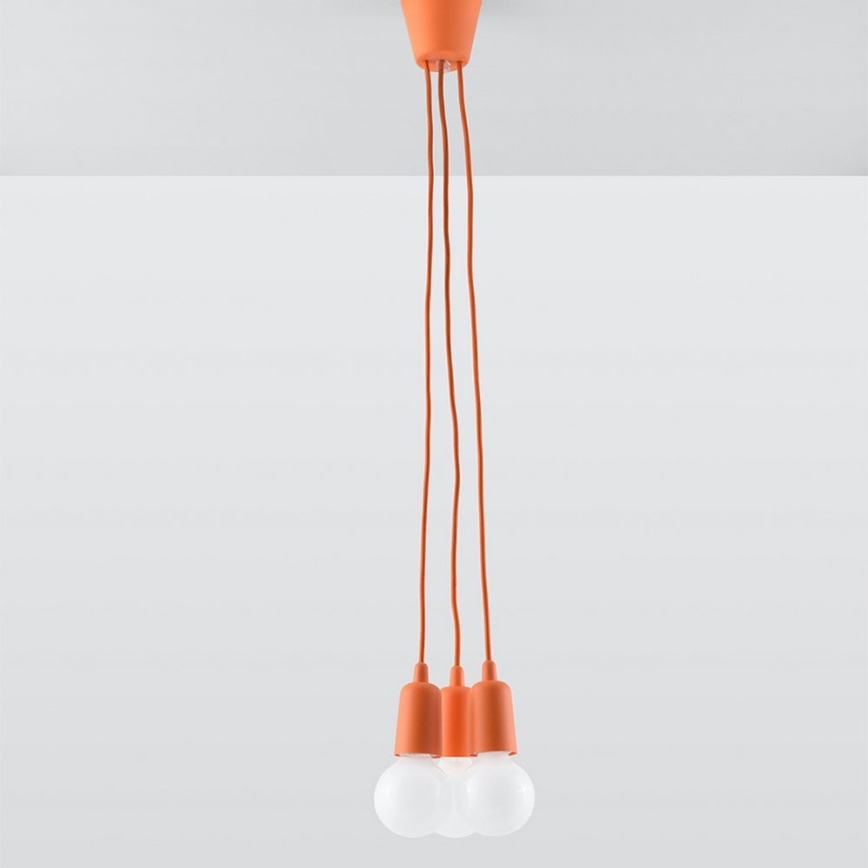 Candelabro suspenso DIEGO 3xE27/60W/230V laranja